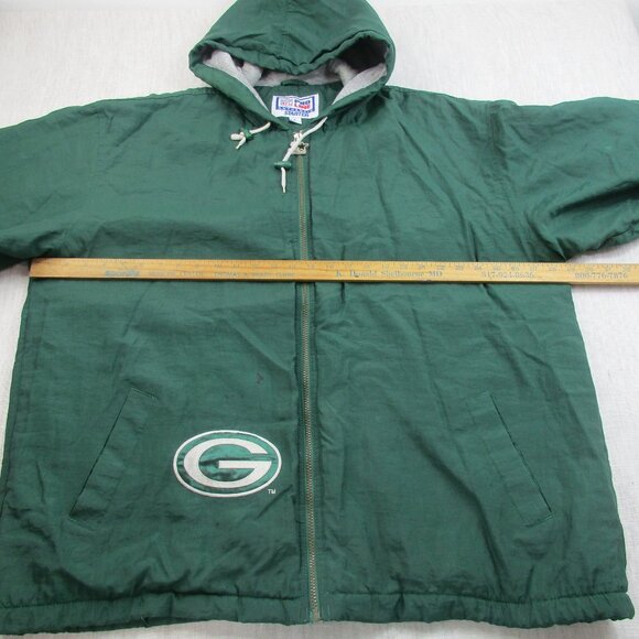 NFL Green Bay Packers Pro Line Starter Jacket Football Mens XL Green Hood Zipper - Picture 11 of 12